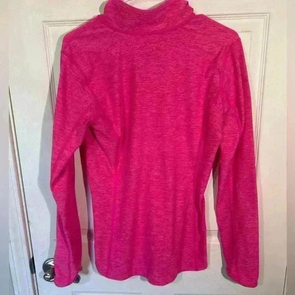 The North Face Quarter Zip Women’s Medium Pink/neon yellow 1/4 Zip long sleeve - Picture 6 of 12